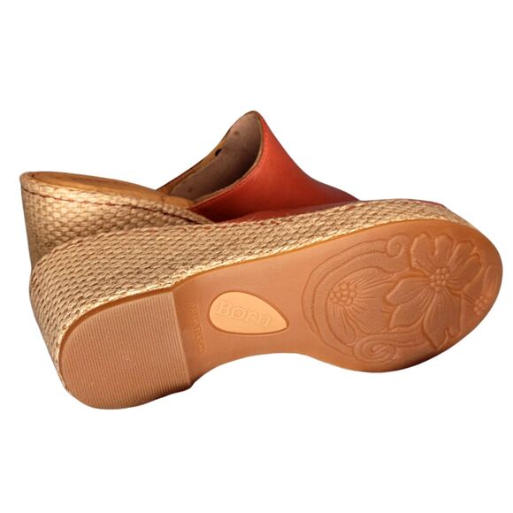 Born Lilah Rust Brown Orange Cayenne Wedge Espadrille Womens Shoes 8M - Picture 7 of 7